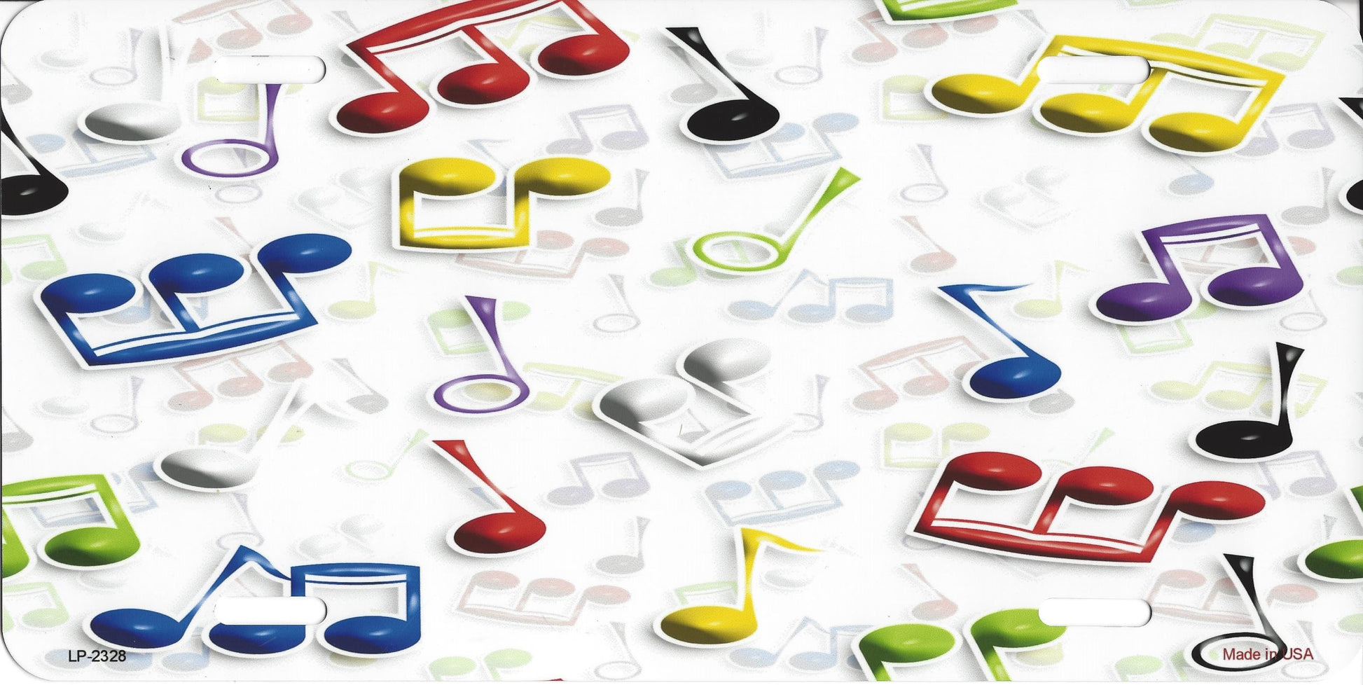 Music Notes Metal License Plate