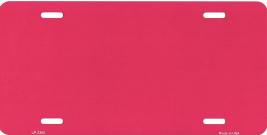 Pink Solid Background Metal License Plate