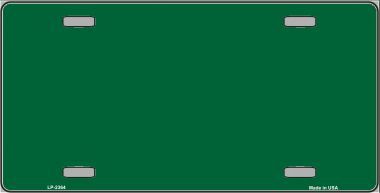 Green Solid Background Metal License Plate