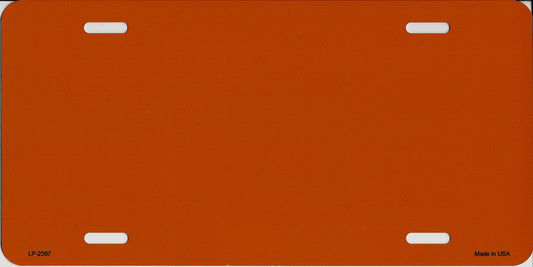 Orange Solid Blank Metal License Plate