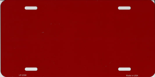 Red Solid Blank Metal License Plate