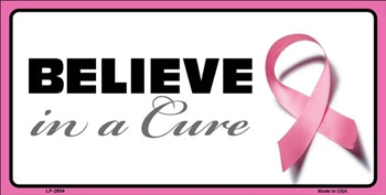 Believe in a Cure Breast Cancer License Plate