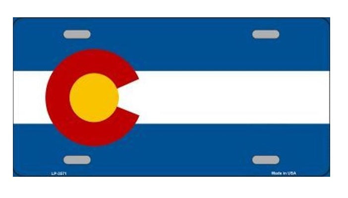 Colorado State Flag Metal License Plate