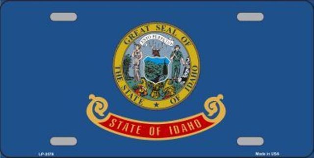 Idaho State Flag Metal License Plate