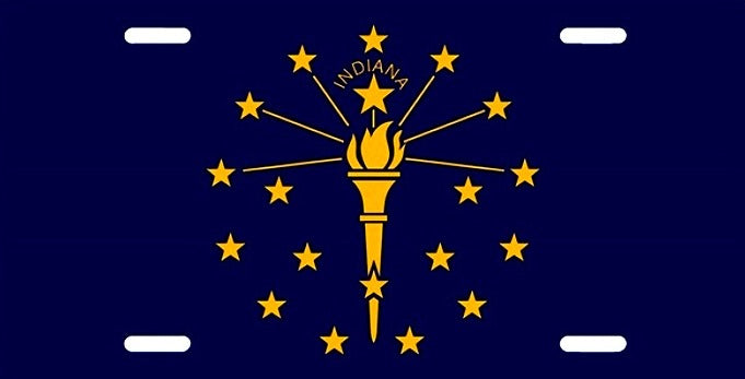 Indiana State Flag Metal License Plate