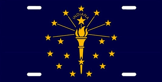 Indiana State Flag Metal License Plate