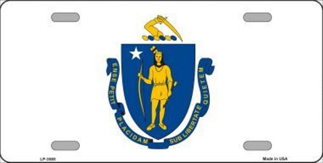 Massachusetts State Flag Metal License Plate