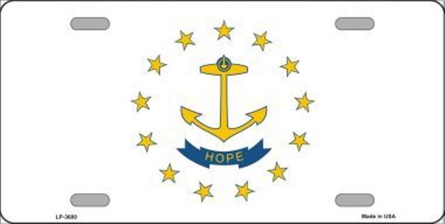 Rhode Island State Flag Metal License Plate