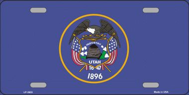 Utah State Flag Metal License Plate