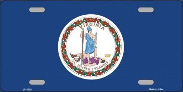 Virginia State Flag Metal License Plate