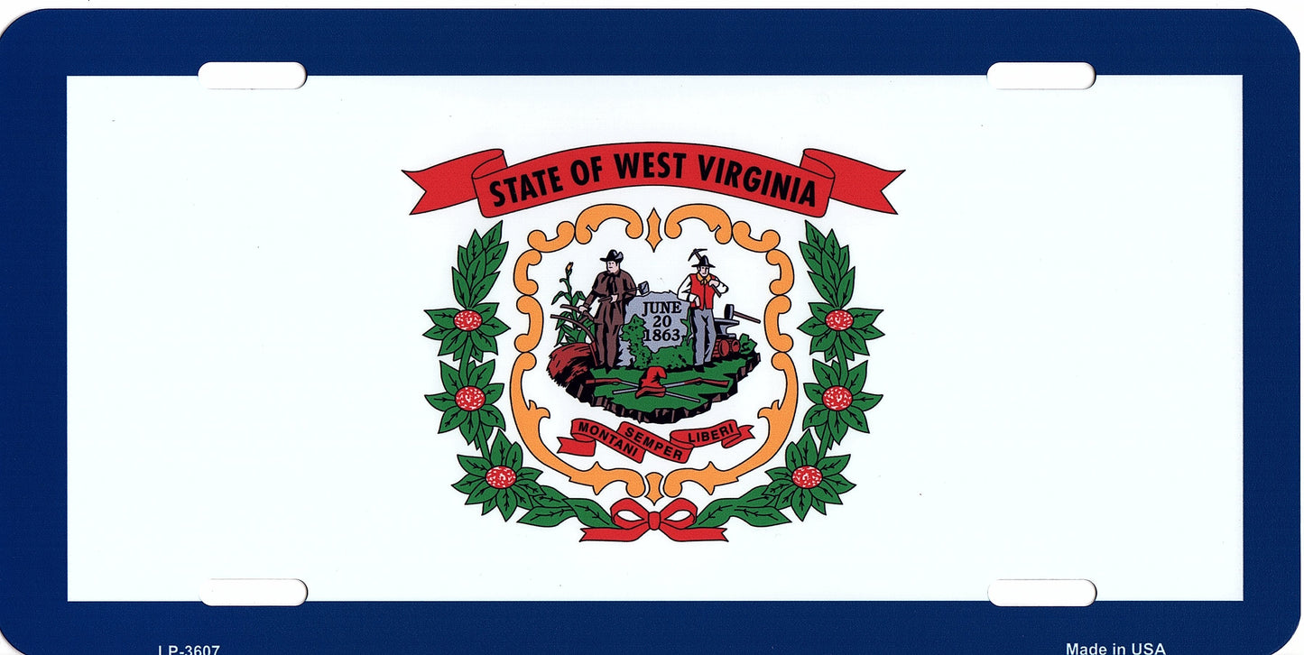 West Virginia State Flag Metal License Plate