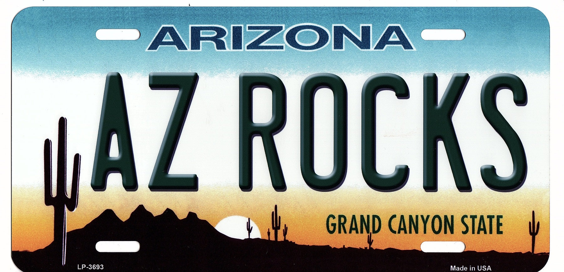 Arizona AZ Rocks Metal License Plate