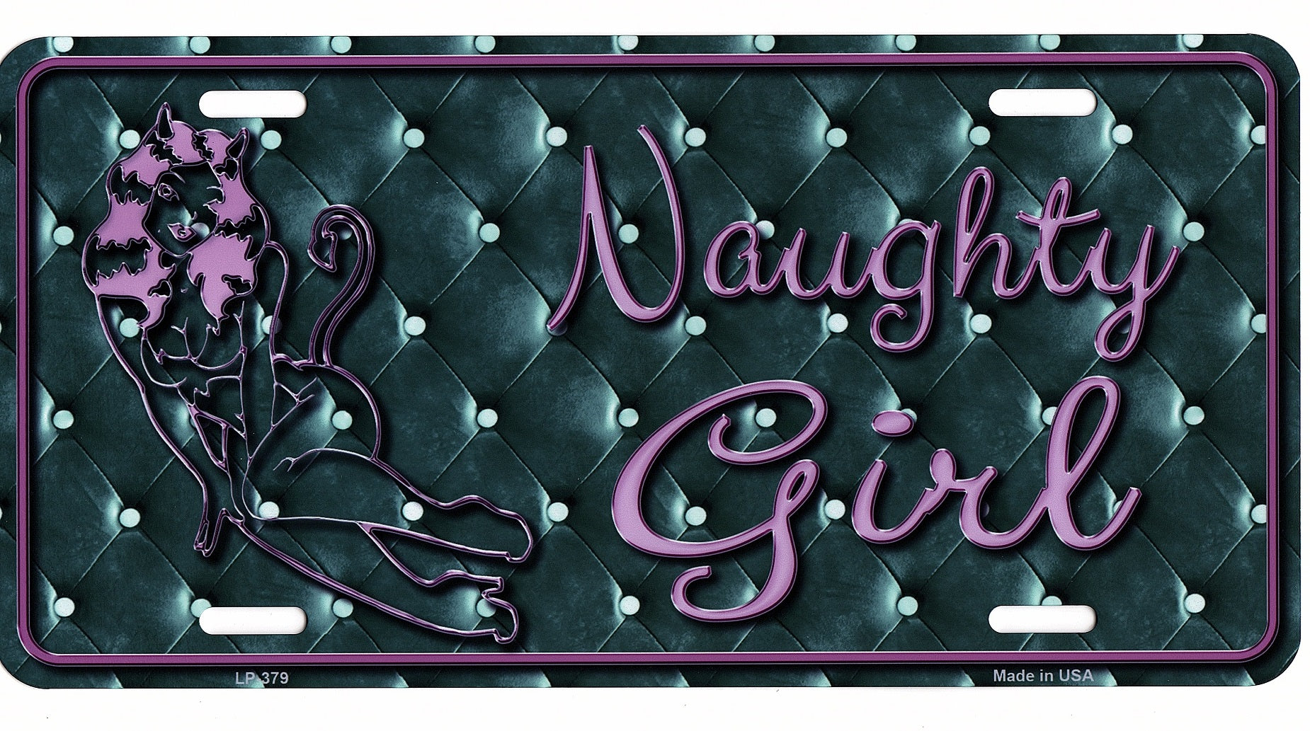 Naughty Girl Metal License Plate