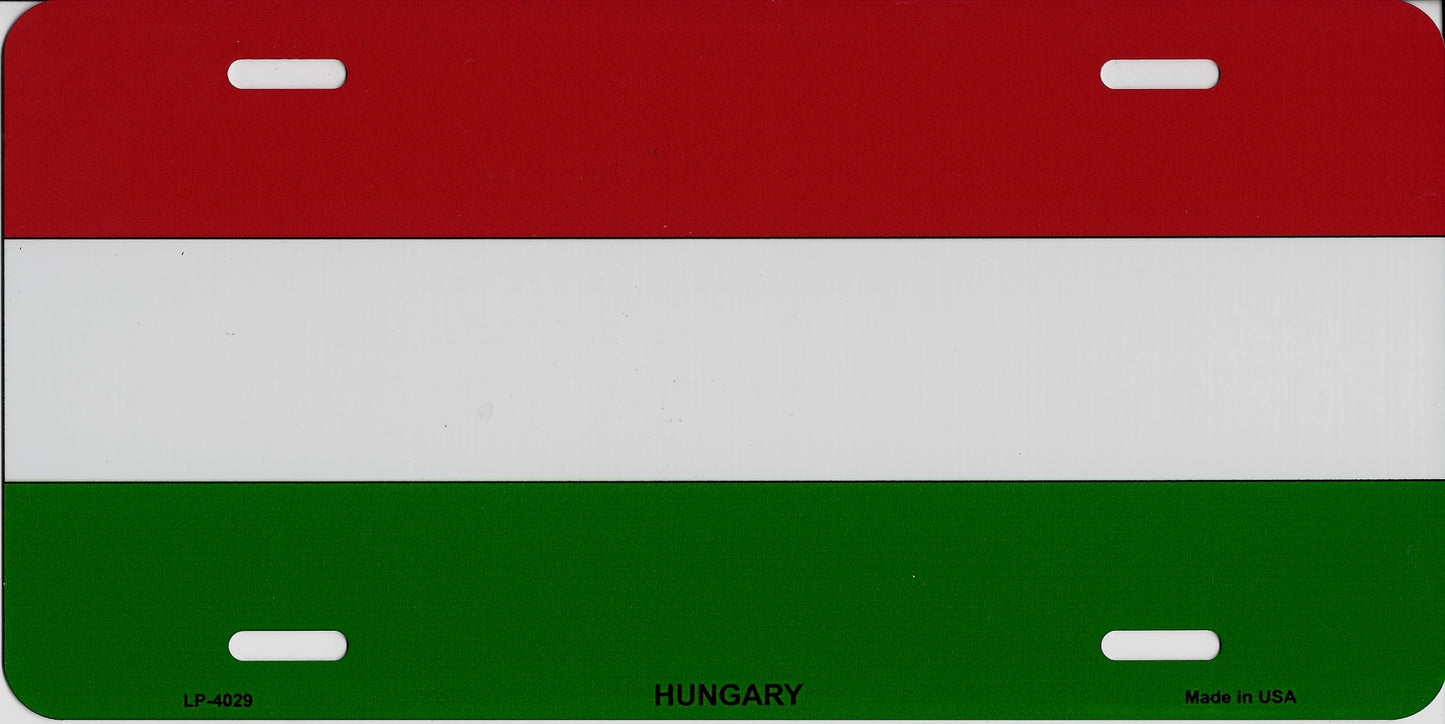 Hungary Flag Metal License Plate