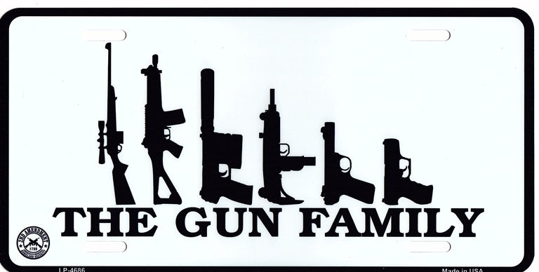 The Gun Family Metal License Plate