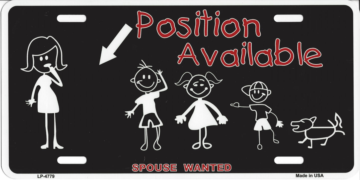 Spouse Wanted Female License Plate