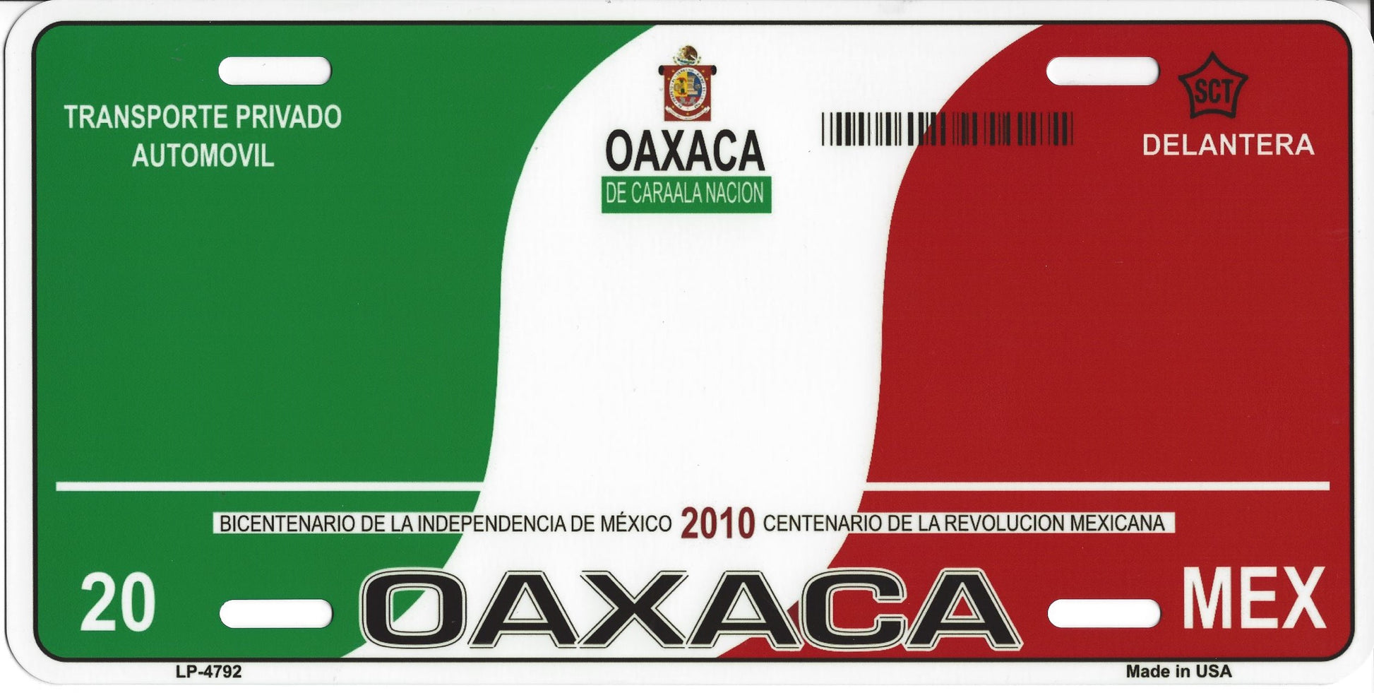 Oaxaca Mexico Look A Like Metal License Plate