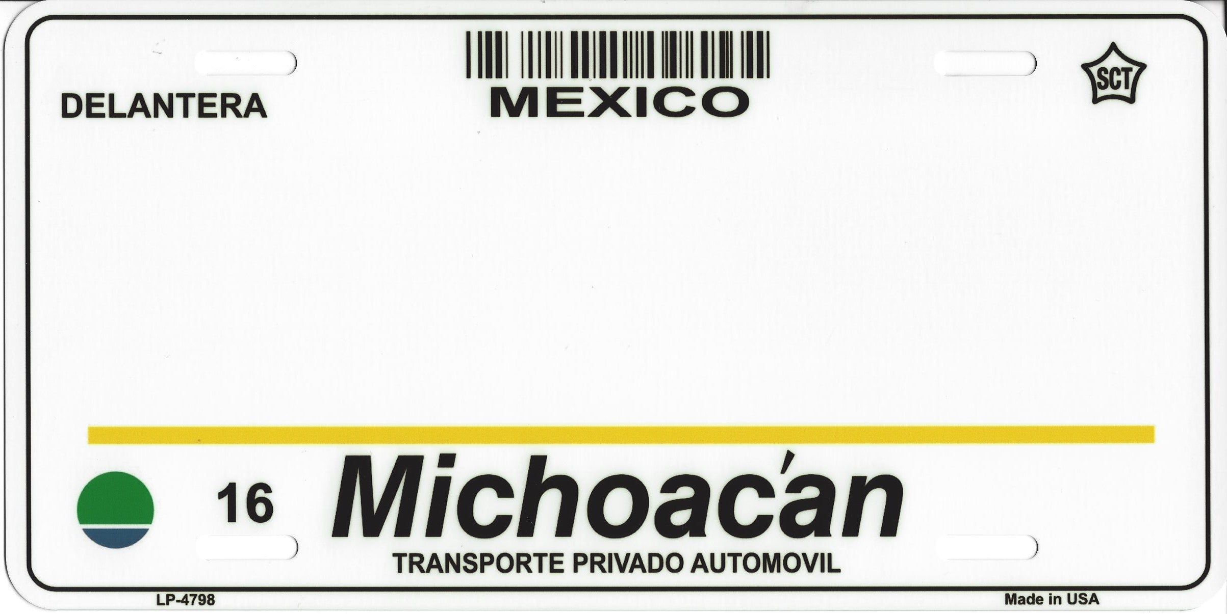 Michoacan Mexico Look A Like Metal License Plate – Auto License Plates ...