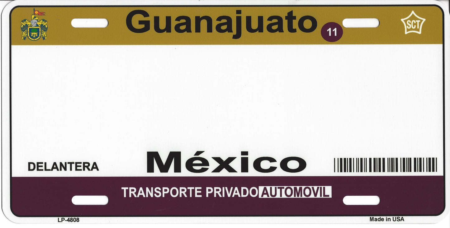 Guanajuato Mexico Look A Like Metal License Plate