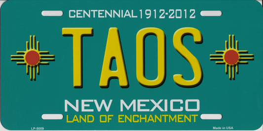 New Mexico Centennial Taos Metal License Plate