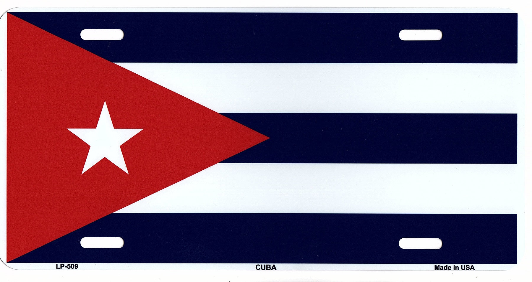 Cuba Flag Metal License Plate