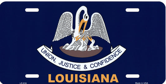 Louisiana State Flag Metal License Plate