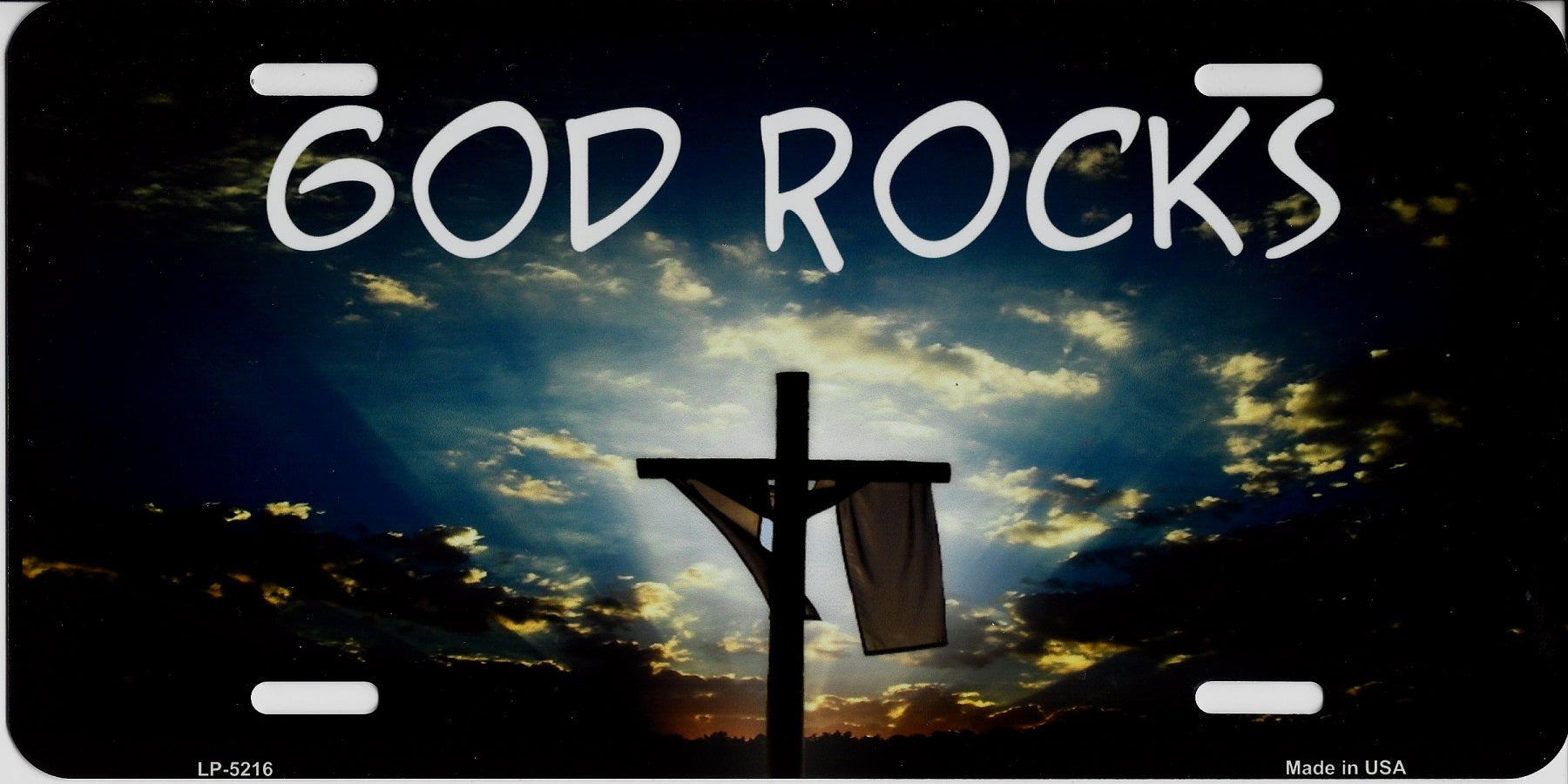 God Rocks Metal License Plate