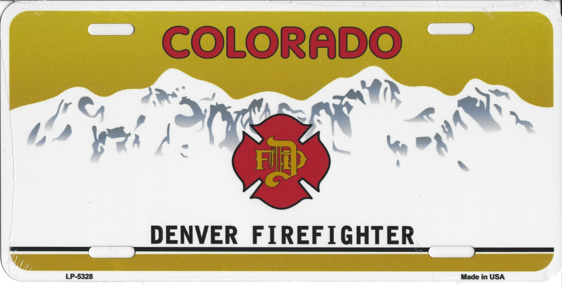 Colorado Denver Firefighter Metal License Plate