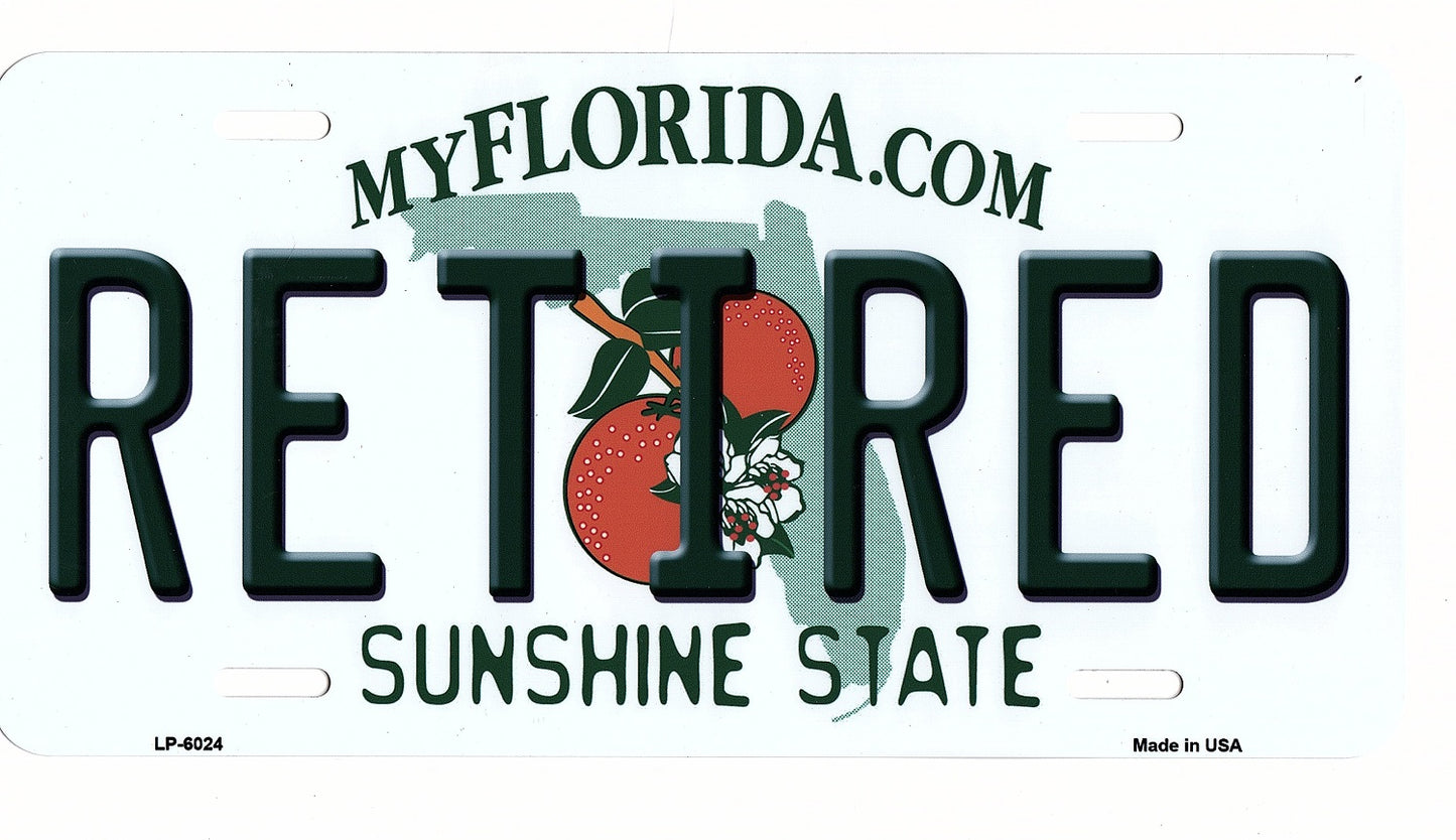 Florida Retired Metal License Plate