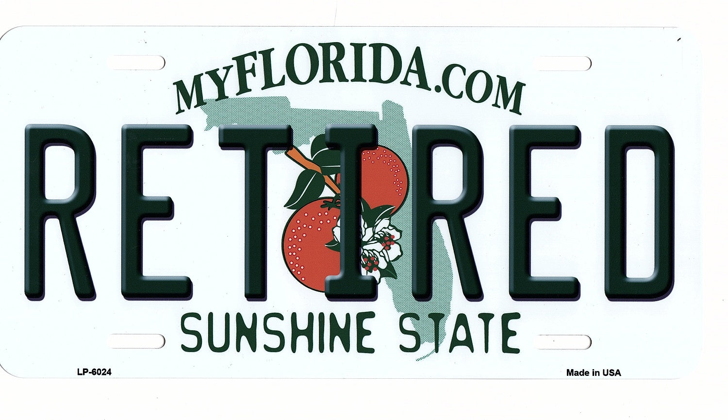 Florida Retired Metal License Plate