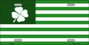 Green Shamrock Flag Metal License Plate