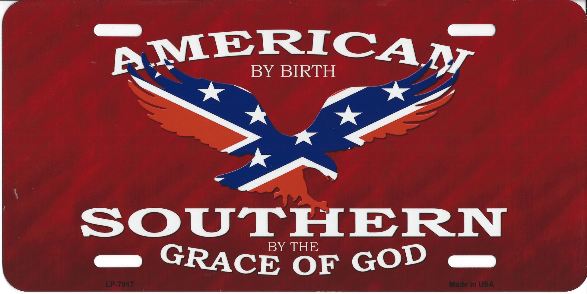 American By Birth Confederate Rebel Eagle License Plate