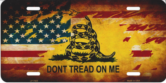 Gadsden / U.S. Flag Don't Tread License Plate