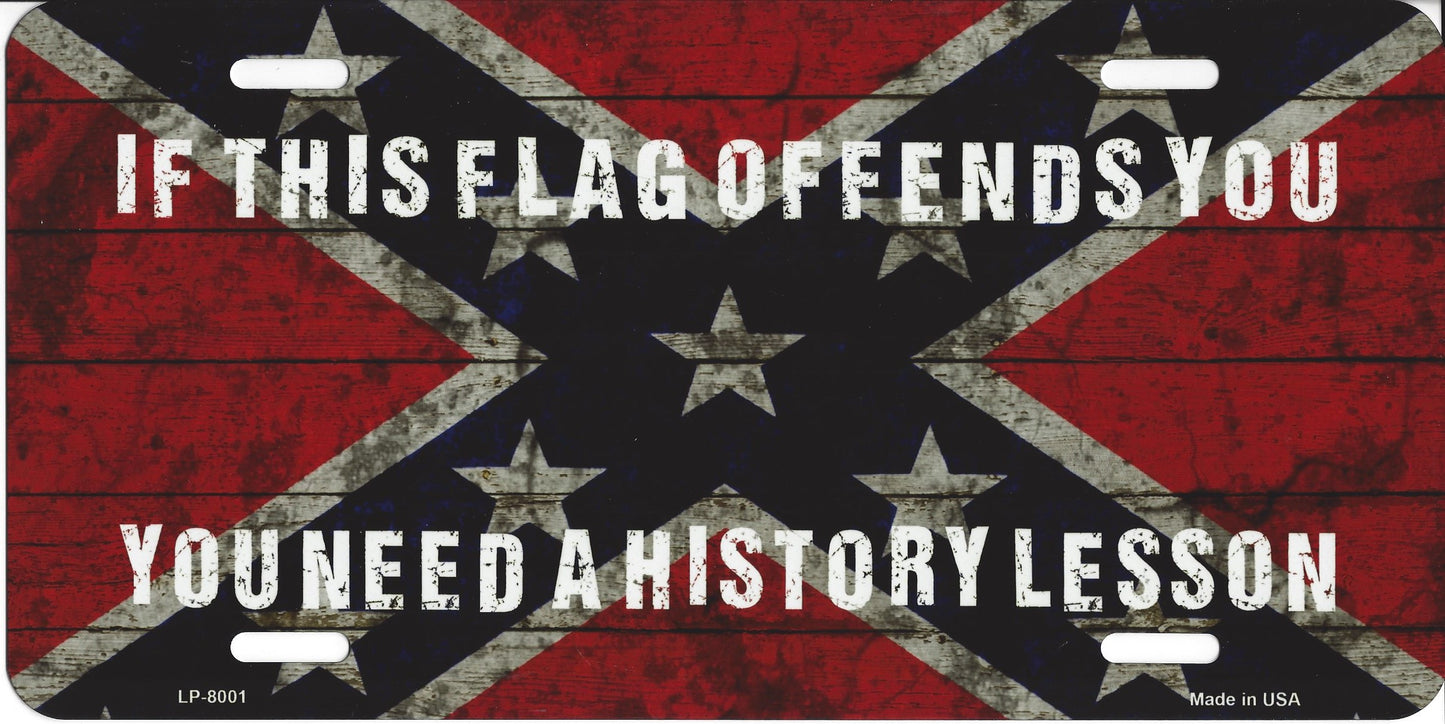 If This Flag Offends You Confederate Rebel Flag Metal Plate