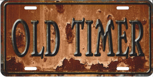 Old Timer Rusty Distressed Look Metal License Plate