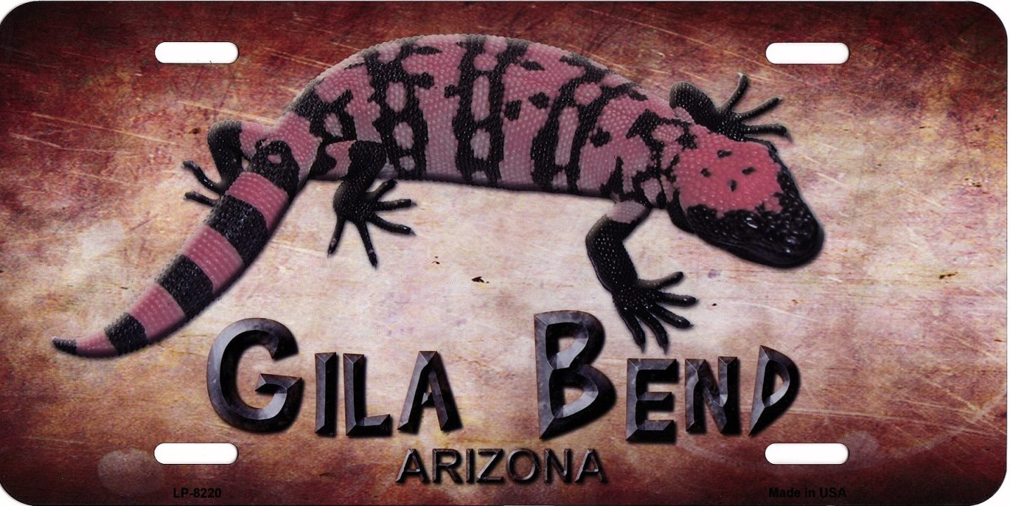 Gila Bend Gila Monster Metal License Plate