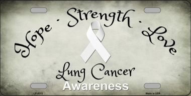 Lung Cancer Ribbon Metal License Plate