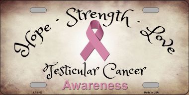 Testicular Cancer Ribbon Metal License Plate