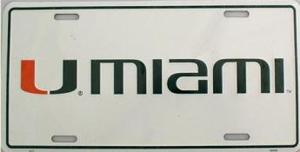 Miami Hurricanes Metal License Plate