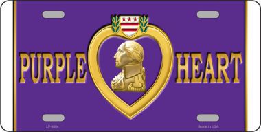 Purple Heart Metal License Plate