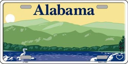 Alabama State Background Metal License Plate