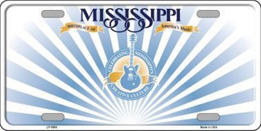 Mississippi State Background Metal License Plate