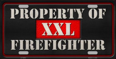 Property Of Firefighter Metal License Plate