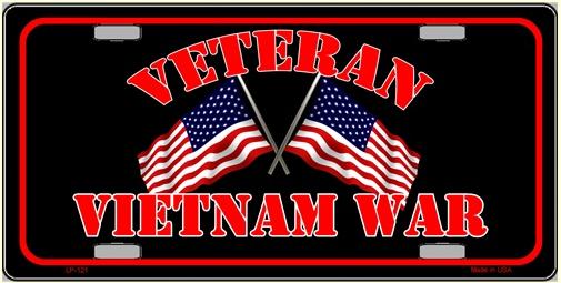 Veteran Vietnam War Metal License Plate