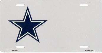 Country Blue Star Silver Offset License Plate