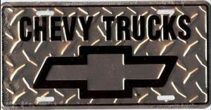 Chevy Trucks Diamond License Plate