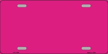 Pink Metallic Solid Background Metal License Plate