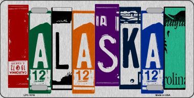 Alaska Cut Style Metal License Plate