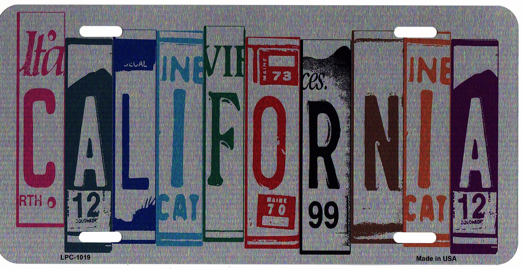 California Cut Style Metal License Plate