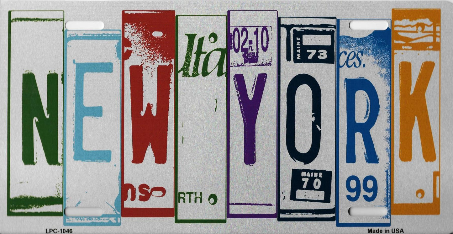 New York Cut Style Metal License Plate